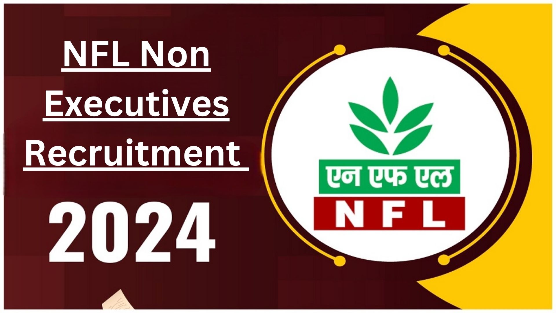 NFL Non Executives Recruitment 2024 Apply Online at @www.nationalfertilizers.com