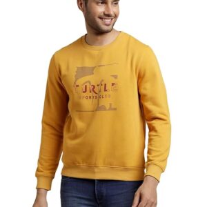 Turtle Men 100% Cotton Slim Fit Full Sleeve Yellow Sweatshirt