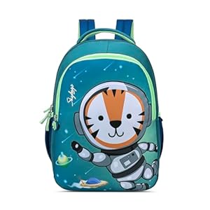 Skybags Snuggle 04 15 Litres 2 Compartment School Backpack Green Blue