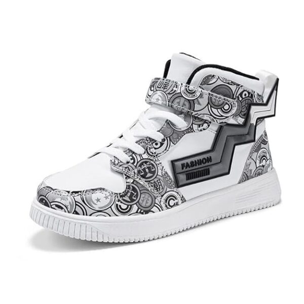 Zixer Men's Light Weight High Top Platform Fashion Synthetic Leather Sneakers