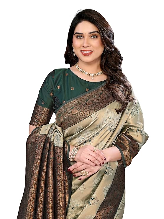 Avantika Fashion Women's Kanjivaram Style Soft Silk Banarasi Sarees With Blouse Piece For Women